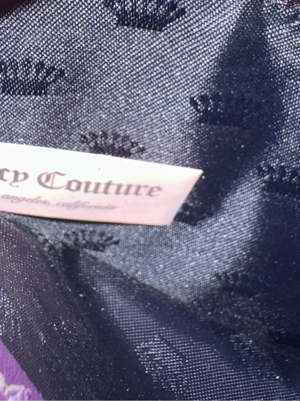 Juicy Couture Quilted Plum Zip-Around Wallet with Gold Hardware